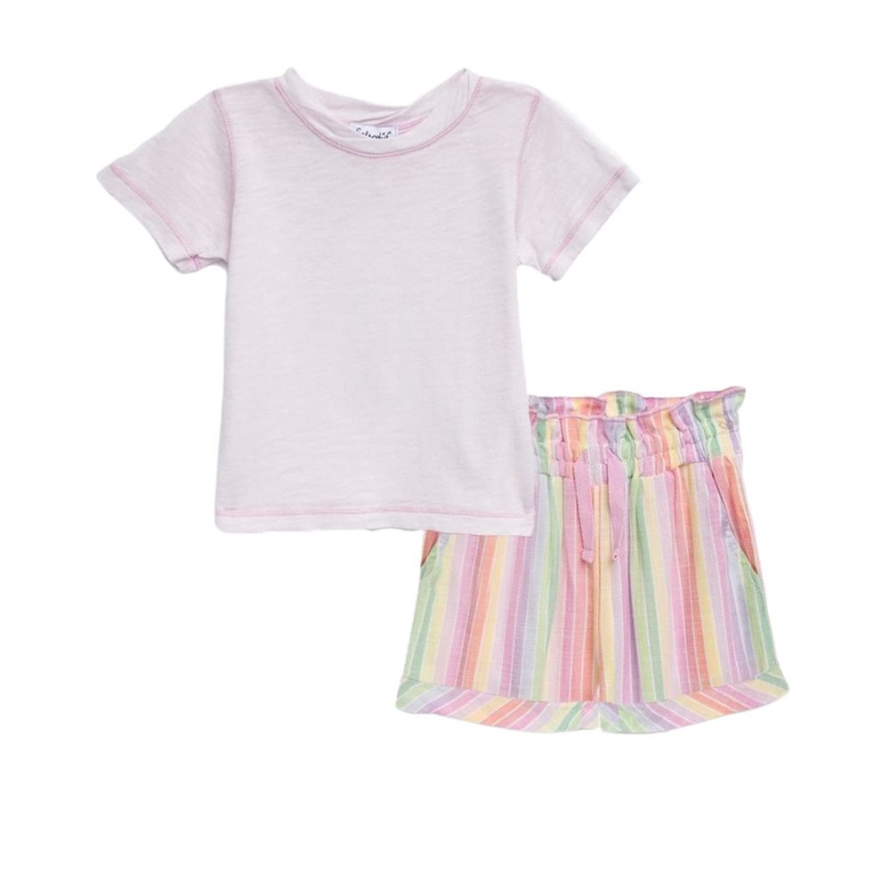 Splendid Baby Girls Emma Casual Short-set, Spring Stripe, 5 US